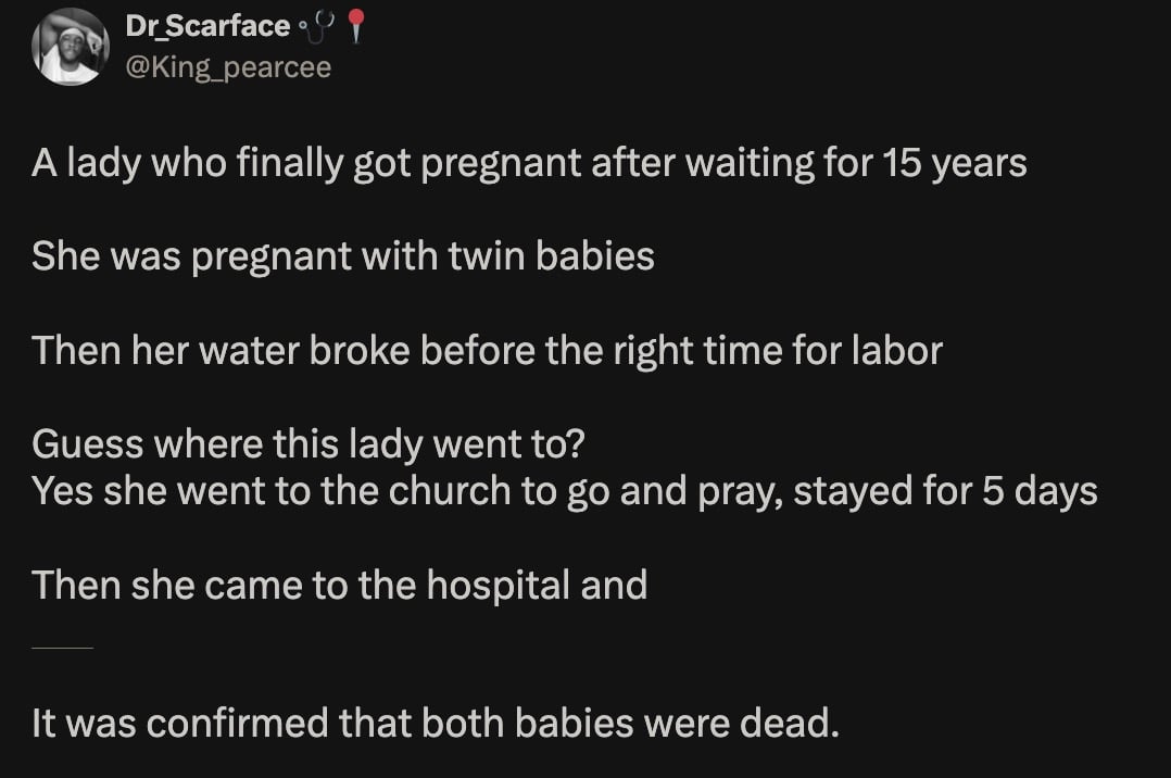 Woman loses twin babies to church after 15 years of waiting